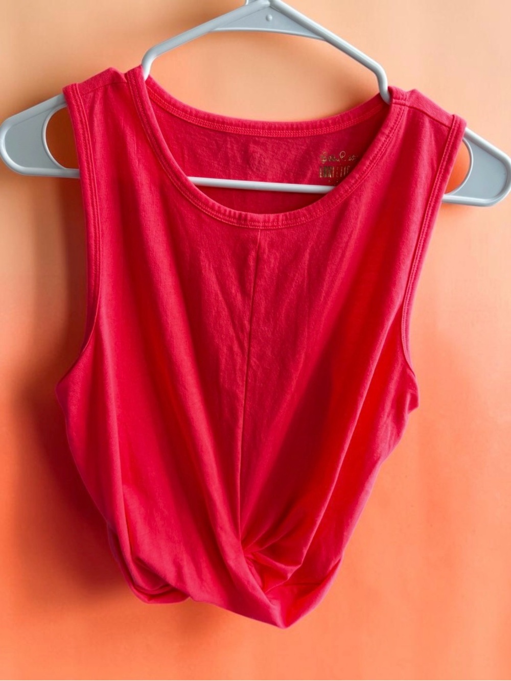 Lilly Pulitzer Luxetic Neon Orange Twist-Front Tank Top - M